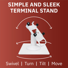 Load image into Gallery viewer, Castles VEGA3000 Low Freestanding Swivel and Tilt Stand with Square Plate (White)