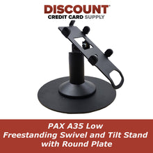 Load image into Gallery viewer, PAX A35 Low Freestanding Swivel and Tilt Stand with Round Plate