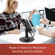 Load image into Gallery viewer, PAX A80 Freestanding Swivel and Tilt Stand Stand with Round Plate and Key Locking Mechanism