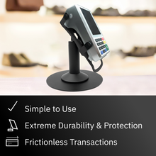 Load image into Gallery viewer, PAX A80 Freestanding Swivel and Tilt Stand Stand with Round Plate and Key Locking Mechanism