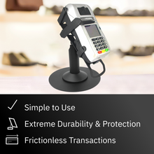 Load image into Gallery viewer, First Data FD130 / FD150 Freestanding Swivel and Tilt Stand with Round Plate and Key Locking Mechanism