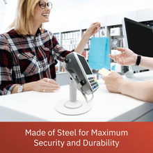 Load image into Gallery viewer, PAX A80 Freestanding Swivel and Tilt Stand with Round Plate (White)