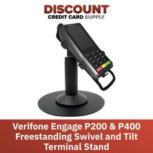Load image into Gallery viewer, Verifone P200 / P400 Freestanding Swivel and Tilt Stand with Round Plate