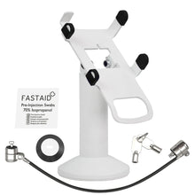 Load image into Gallery viewer, Dejavoo Z3 & Dejavoo Z6 Swivel and Tilt Stand with Device to Stand Security Tether Lock, Two Keys 8" (White)