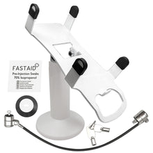 Load image into Gallery viewer, PAX A80 Swivel and Tilt Stand and Device to Stand Security Tether Lock, Two Keys 8" (White)