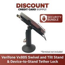 Load image into Gallery viewer, Verifone Vx805 Swivel and Tilt Stand with Device to Stand Security Tether Lock, Two Keys 8"