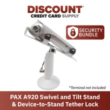 Load image into Gallery viewer, PAX A920 Swivel and Tilt Stand with Device to Stand Security Tether Lock, Two Keys 8"