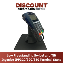 Load image into Gallery viewer, Ingenico IPP 310 / 320 / 350 Freestanding Low Swivel and Tilt Stand with Square Plate