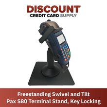 Load image into Gallery viewer, PAX S80 Freestanding Swivel and Tilt Stand, Key Locking Mechanism