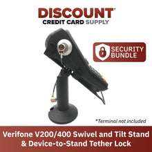 Load image into Gallery viewer, Verifone V200 / V400 Swivel and Tilt Stand with Device to Stand Security Tether Lock, Two Keys 8"