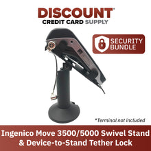 Load image into Gallery viewer, Ingenico Move 3500 & Move 5000 Swivel and Tilt Stand with Device to Stand Security Tether Lock, Two Keys 8"