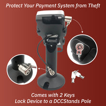 Load image into Gallery viewer, Verifone Vx820 Swivel and Tilt Stand with Device to Stand Security Tether Lock, Two Keys 8"