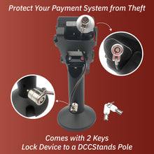 Load image into Gallery viewer, Dejavoo Z3 & Dejavoo Z6 Swivel and Tilt Stand with Device to Stand Security Tether Lock, Two Keys 8"