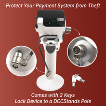 Load image into Gallery viewer, Dejavoo Z3 & Dejavoo Z6 Swivel and Tilt Stand with Device to Stand Security Tether Lock, Two Keys 8" (White)