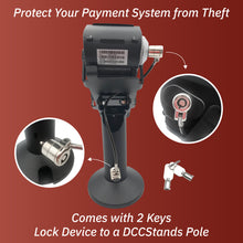 Load image into Gallery viewer, Dejavoo Z8 & Dejavoo Z11 Swivel and Tilt Metal Stand with Device to Stand Security Tether Lock, Two Keys 8"