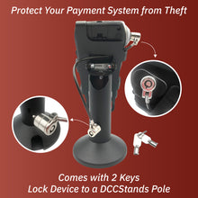 Load image into Gallery viewer, First Data FD35 & Clover FD40 Swivel and Tilt Stand with Device to Stand Security Tether Lock, Two Keys 8"