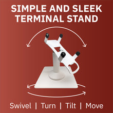 Load image into Gallery viewer, Pax A80 Freestanding Swivel and Tilt Stand with Square Plate (White)