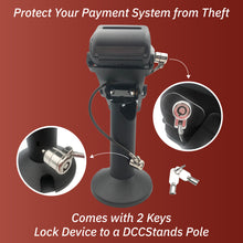 Load image into Gallery viewer, Verifone V400M Swivel and Tilt Stand and Device to Stand Security Tether Lock, Two Keys 8"