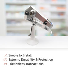 Load image into Gallery viewer, PAX A80 Swivel and Tilt Stand and Device to Stand Security Tether Lock, Two Keys 8" (White)