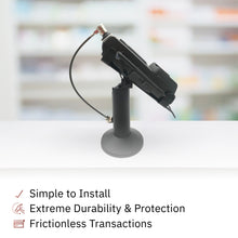 Load image into Gallery viewer, PAX S300 & PAX SP30 Swivel and Tilt Stand with Device to Stand Security Tether Lock, Two Keys 8"