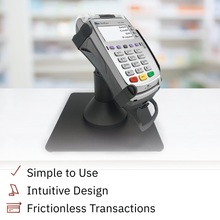 Load image into Gallery viewer, Verifone Vx520 Freestanding Low Swivel and Tilt Stand with Square Plate