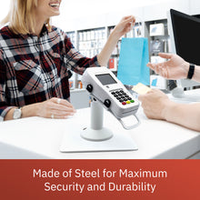 Load image into Gallery viewer, First Data FD35 / FD40 Freestanding Low Swivel and Tilt Stand with Square Plate (White)