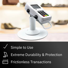 Load image into Gallery viewer, First Data FD35 / FD40 Freestanding Low Swivel and Tilt Stand with Round Plate (White)