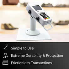 Load image into Gallery viewer, First Data FD35 / FD40 Freestanding Low Swivel and Tilt Stand with Square Plate (White)