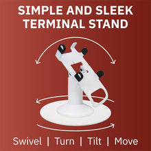 Load image into Gallery viewer, Dejavoo Z3 & Dejavoo Z6 Freestanding Low Swivel and Tilt Stand with Round Plate (White)