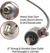 Load image into Gallery viewer, DCCStands Dejavoo Z8 / Dejavoo Z11 7" Swivel and Tilt White Stand with Anti-Theft POS Device Terminal to Stand Security Tether Lock - Fits Dejavoo Z11 HW # v1.3
