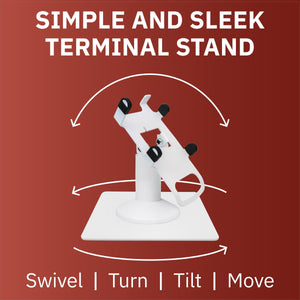 Castles VEGA3000 Low Freestanding Swivel and Tilt Stand with Square Plate (White)