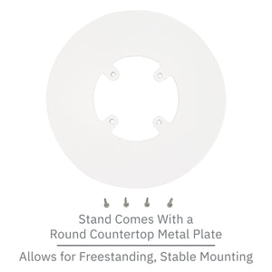 Castles VEGA3000 Low Freestanding Swivel and Tilt Stand with Square Plate (White)