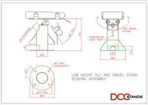 First Data FD35 & FD40 Low Swivel and Tilt Freestanding Stand with Square Plate