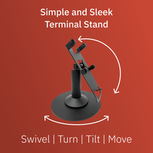 Load image into Gallery viewer, Verifone V200 &amp; Verifone V400 Freestanding Swivel and Tilt Stand with Round Plate
