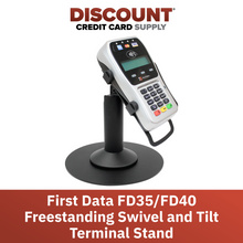 Load image into Gallery viewer, First Data FD35 / FD40 Freestanding Swivel and Tilt Stand with Round Plate
