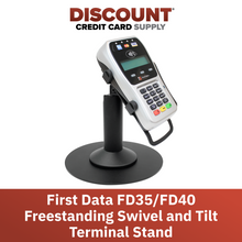 Load image into Gallery viewer, First Data FD35 &amp; First Data FD40 Freestanding Swivel and Tilt Stand with Round Plate
