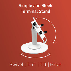 First Data FD35 / FD40 Freestanding Swivel and Tilt Stand with Round Plate (White)