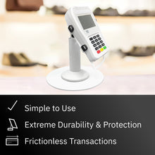 Load image into Gallery viewer, First Data FD35 / FD40 Freestanding Swivel and Tilt Stand with Round Plate (White)

