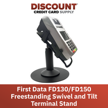 Load image into Gallery viewer, First Data FD130 / FD150 Freestanding Swivel and Tilt Stand with Round Plate
