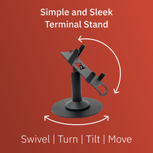 Load image into Gallery viewer, First Data FD130 / FD150 Freestanding Swivel and Tilt Stand with Round Plate
