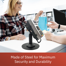 Load image into Gallery viewer, First Data FD130 / FD150 Freestanding Swivel and Tilt Stand with Round Plate
