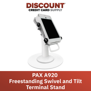 PAX A920 Freestanding Swivel and Tilt Stand with Round Plate (White)