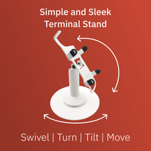 Load image into Gallery viewer, PAX A920 Freestanding Swivel and Tilt Stand with Round Plate (White)
