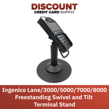Load image into Gallery viewer, Ingenico Lane 3000 / 5000 / 7000 / 8000 Freestanding Swivel and Tilt Stand with Round Plate

