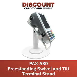 PAX A80 Freestanding Swivel and Tilt Stand with Round Plate (White)