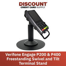 Load image into Gallery viewer, Verifone P200 &amp; Verifone P400 Freestanding Swivel and Tilt Stand with Round Plate
