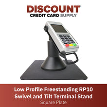 Load image into Gallery viewer, First Data RP10 Low Freestanding Swivel and Tilt Stand with Square Plate
