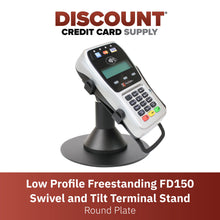 Load image into Gallery viewer, First Data FD35 / FD40 Low Freestanding Swivel Stand with Round Plate
