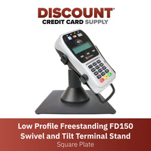 Load image into Gallery viewer, First Data FD35 &amp; FD40 Low Swivel and Tilt Freestanding Stand with Square Plate
