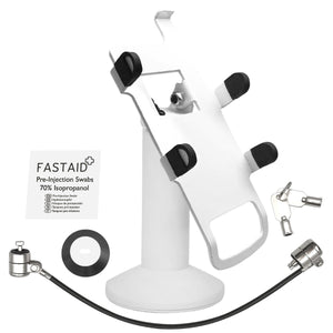 First Data FD35 & FD40 Swivel and Tilt Stand with Device to Stand Security Tether Lock, Two Keys 8" (White)